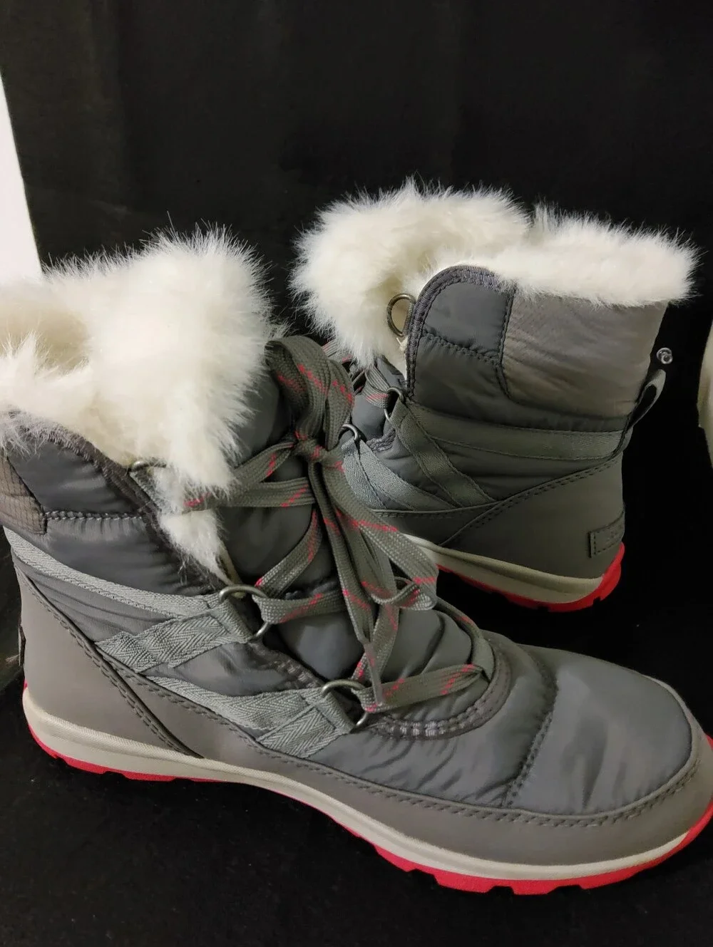 Sorel, Whitney, Quarry/Bright Rose, Waterproof Snow Boots, Size 8 - Picture 5 of 11
